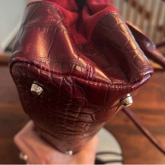 Furla Suede & Croc Embossed Shoulder Bag - Picture 4 of 5